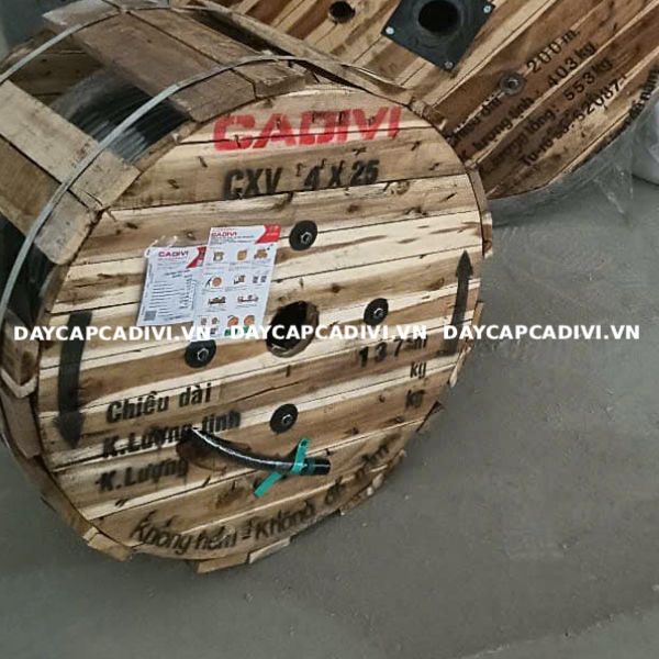 Dây cáp CXV 25mm2 4 lõi (4x25) CADIVI hạ thế 0,6/1KV