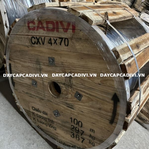Dây cáp CXV 70mm2 4 lõi (4x70) CADIVI hạ thế 0,6/1KV