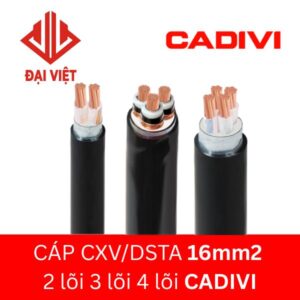 Dây cáp điện CXV/DSTA 16mm2 CADIVI 2 đến 4 lõi