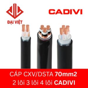 Dây cáp điện CXV/DSTA 70mm2 CADIVI 2 đến 4 lõi