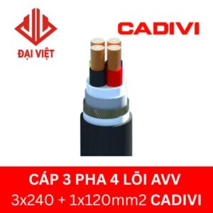 Cáp 3 pha 4 lõi AVV 3x240 + 1x120mm2 CADIVI 0,6/1KV