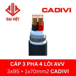 Cáp 3 pha 4 lõi AVV 3x95 + 1x70mm2 CADIVI 0,6/1KV