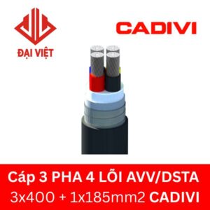 Cáp 3 pha 4 lõi AVV/DSTA 3x400 + 1x185mm2 CADIVI 0,6/1KV