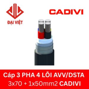 Cáp 3 pha 4 lõi AVV/DSTA 3x70 + 1x50mm2 CADIVI 0,6/1KV