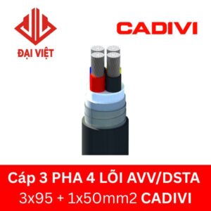 Cáp 3 pha 4 lõi AVV/DSTA 3x95 + 1x50mm2 CADIVI 0,6/1KV