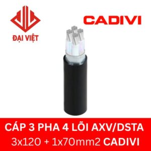 Cáp 3 pha 4 lõi AXV/DSTA 3x120 + 1x70mm2 CADIVI 0,6/1KV