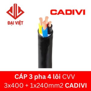 Cáp 3 pha 4 lõi CVV 3x400 + 1x240 mm2 CADIVI 0,6/1KV