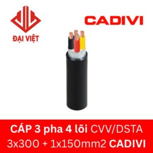 Cáp 3 pha 4 lõi CVV/DSTA 3x300 + 1x150mm2 CADIVI 0,6/1KV