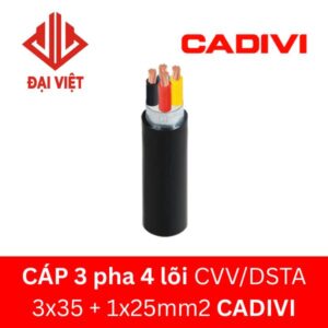 Cáp 3 pha 4 lõi CVV/DSTA 3x35 + 1x25mm2 CADIVI 0,6/1KV