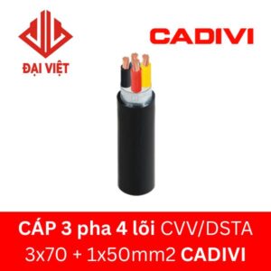 Cáp 3 pha 4 lõi CVV/DSTA 3x70 + 1x50mm2 CADIVI 0,6/1KV