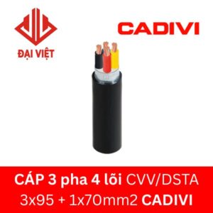 Cáp 3 pha 4 lõi CVV/DSTA 3x95 + 1x70mm2 CADIVI 0,6/1KV