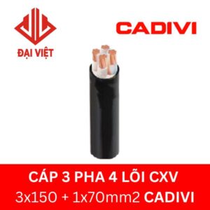 Cáp 3 pha 4 lõi CXV 3x150 + 1x70mm2 CADIVI 0,6/1KV