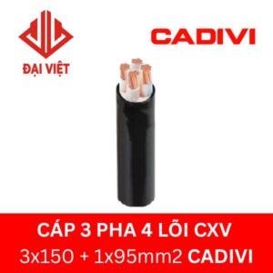 Cáp 3 pha 4 lõi CXV 3x150 + 1x95mm2 CADIVI 0,6/1KV