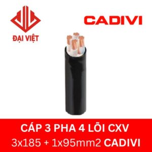 Cáp 3 pha 4 lõi CXV 3x185 + 1x95mm2 CADIVI 0,6/1KV