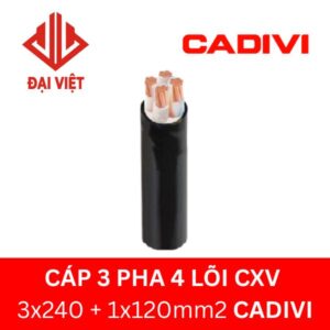 Cáp 3 pha 4 lõi CXV 3x240 + 1x120mm2 CADIVI 0,6/1KV
