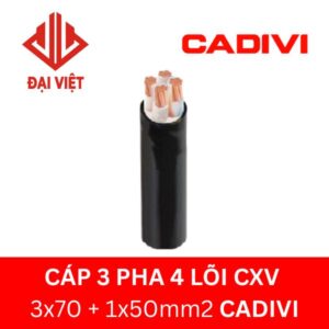Cáp 3 pha 4 lõi CXV 3x70 + 1x50mm2 CADIVI 0,6/1KV