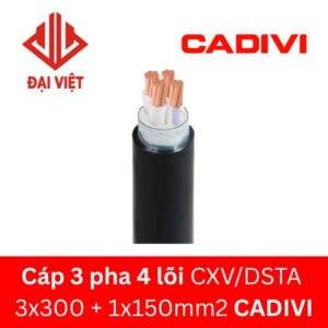 Cáp 3 pha 4 lõi CXV/DSTA 3x300 + 1x150mm2 CADIVI 0,6/1KV