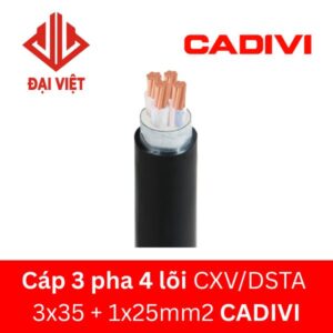 Cáp 3 pha 4 lõi CXV/DSTA 3x35 + 1x25mm2 CADIVI 0,6/1KV