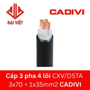 Cáp 3 pha 4 lõi CXV/DSTA 3x70 + 1x35mm2 CADIVI 0,6/1KV