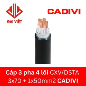 Cáp 3 pha 4 lõi CXV/DSTA 3x70 + 1x50mm2 CADIVI 0,6/1KV