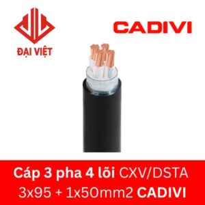 Cáp 3 pha 4 lõi CXV/DSTA 3x95 + 1x50mm2 CADIVI 0,6/1KV