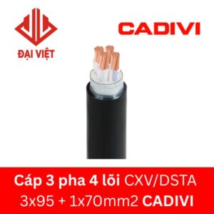 Cáp 3 pha 4 lõi CXV/DSTA 3x95 + 1x70mm2 CADIVI 0,6/1KV