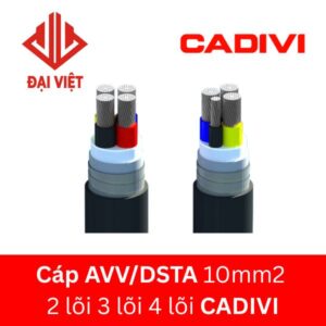 Cáp AVV/DSTA 10mm2 CADIVI 0,6/1KV 2 - 4 lõi