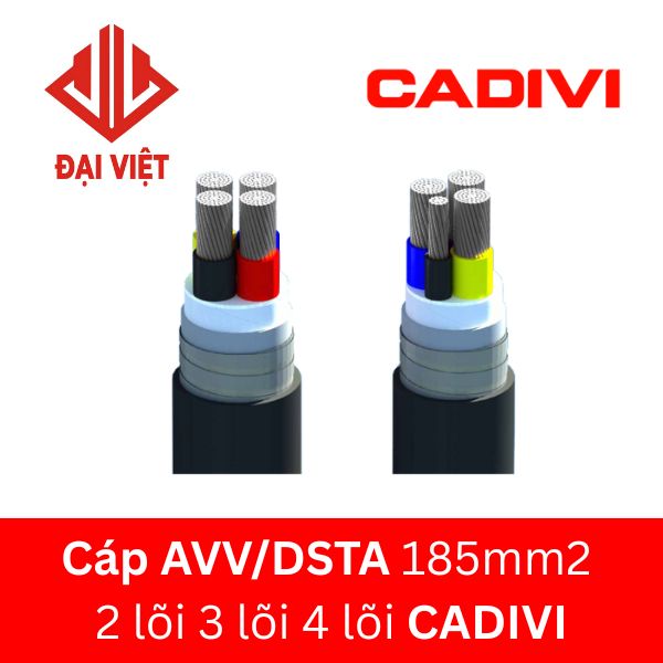 Cáp AVV/DSTA 185mm2 CADIVI 0,6/1KV 2 - 4 lõi