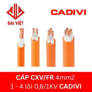 Cáp chống cháy CXV/FR 4mm2 CADIVI 0,6/1KV 1 đến 4 lõi