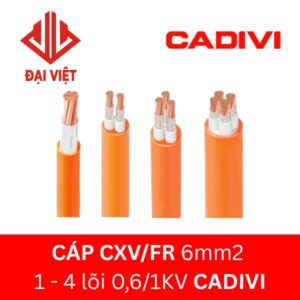 Cáp chống cháy CXV/FR 6mm2 CADIVI 0,6/1KV 1 đến 4 lõi