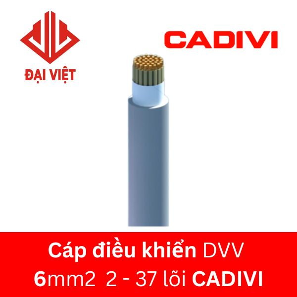 Cáp điều khiển DVV 6mm2 CADIVI 2 đến 37 lõi hạ thế 0,6/1KV
