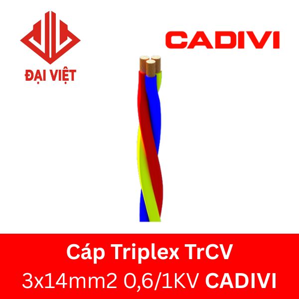 Cáp triplex TrCV 3x14mm2 CADIVI 0,6/1KV