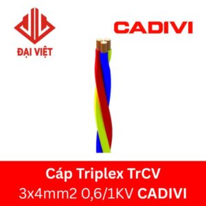 Cáp triplex TrCV 3x4mm2 CADIVI 0,6/1KV