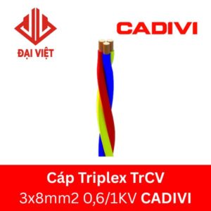 Cáp triplex TrCV 3x8mm2 CADIVI 0,6/1KV