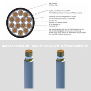 Cấu tạo dây cáp điều khiển chống nhiễu DVV/SC CADIVI 0,6/1KV