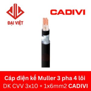 Cáp điện kế Muller 3 pha 4 lõi DK-CVV 3x10 + 1x6mm2 CADIVI 0,6/1KV