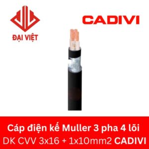 Cáp điện kế Muller 3 pha 4 lõi DK-CVV 3x16 + 1x10mm2 CADIVI 0,6/1KV