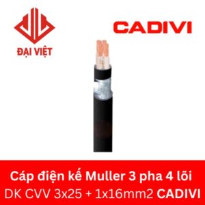 Cáp điện kế Muller 3 pha 4 lõi DK-CVV 3x25 + 1x16mm2 CADIVI 0,6/1KV