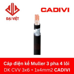 Cáp điện kế Muller 3 pha 4 lõi DK-CVV 3x6 + 1x4mm2 CADIVI 0,6/1KV