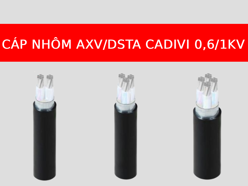 Cáp nhôm AXV/DSTA CADIVI 2 lõi 3 lõi 4 lõi 3 pha 4 lõi ngầm hạ thế 06/1KV
