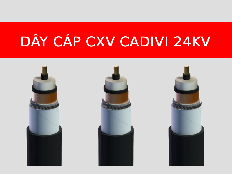 Dây cáp CXV CADIVI trung thế 24KV 1 lõi đồng, cách điện XLPE, vỏ PVC