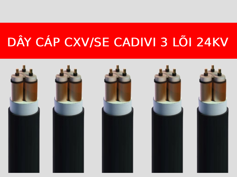 Dây cáp CXV/SE CADIVI 3 lõi trung thế 24KV, ruột đồng, cách điện XLPE, vỏ PVC