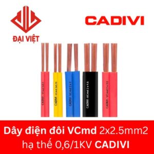 Dây điện đôi VCmd 2x2mm2 CADIVI 0.6/1kV