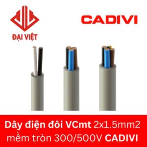 Dây điện đôi VCmt 2x1.5mm2 CADIVI mềm tròn 300/500V