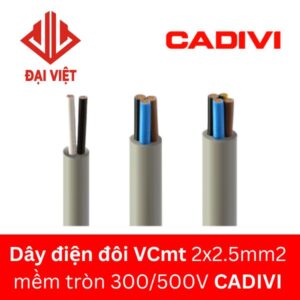 Dây điện đôi VCmt 2x2.5mm2 CADIVI mềm tròn 300/500V
