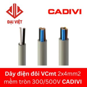 Dây điện đôi VCmt 2x4mm2 CADIVI mềm tròn 300/500V