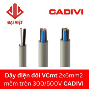 Dây điện đôi VCmt 2x6mm2 CADIVI mềm tròn 300/500V
