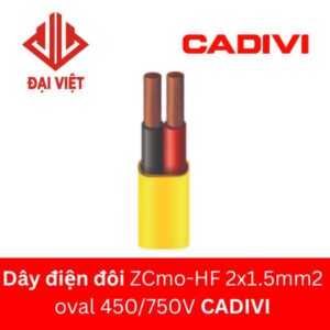Dây điện đôi ZCmo-HF 2x1.5mm2 CADIVI 450/750V bọc nhựa LSHF