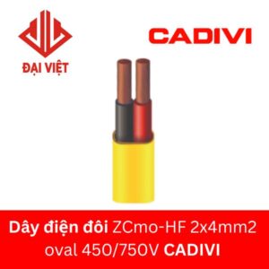 Dây điện đôi ZCmo-HF 2x4mm2 CADIVI 450/750V bọc nhựa LSHF