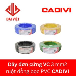 Dây đơn cứng VC 3mm2 CADIVI ruột đồng bọc PVC